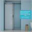 Porte de douche simple coulissante - Verre trempé de 8 mm avec cadre en acier inoxydable 304