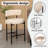 Boucle Bar Stools Set Of 3, 24" Modern Counter Stools With Backs, Upholstered Barstools For Kitchen Island, Bar, Cafe-1981049087