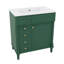 Meuble-lavabo de 30 po avec lavabo, meuble de rangement moderne avec 2 tiroirs, 1 tablette réglable et 1 porte à fermeture en douceur, meuble-lavabo autoportant-121088153