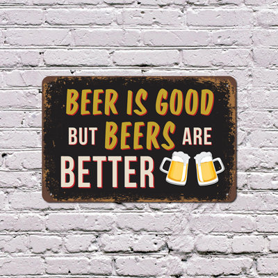 «Beer Is Good», enseigne en aluminium fantaisie 18 po x 24 po
