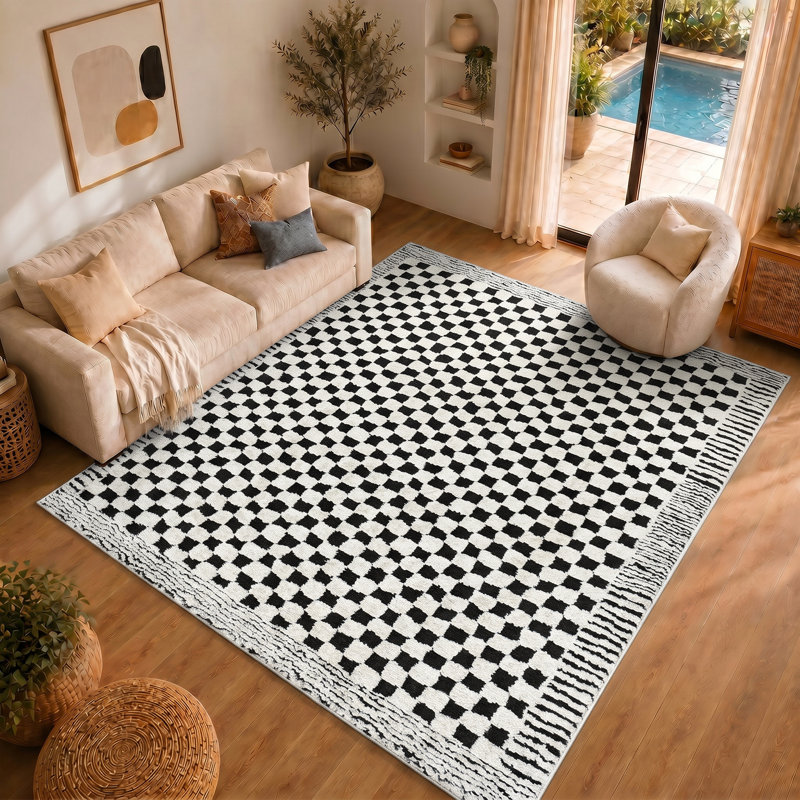 Freud Checkered Area Rug, Rectangle 160 x 213cm