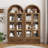 75"H Arched Kitchen Pantry Storage Cabinet With Drawer And Glass Doors, Farmhouse Kitchens Storage Cabinet With Load-Bearing Steel Pipe, Tall Arched Bookcase, Pantry Organizer For Living Room-1456023315