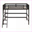 Lit mezzanine simple en bois de pin massif avec échelle espresso - aucun sommier nécessaire pour la chambre à coucher-301298194
