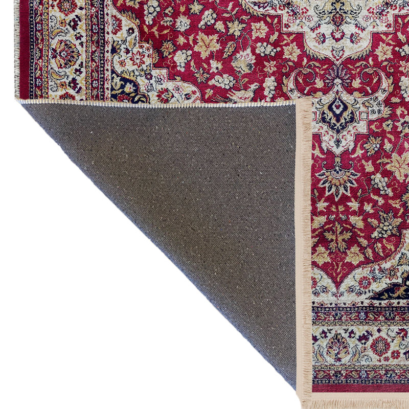 Tapis décoratif multicolore à motif floral, Rectangle 3 pi 3,37 po x 4 pi 11,06 po