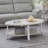 Contemporary Oval Wood Shelf Coffee Table-1781907462