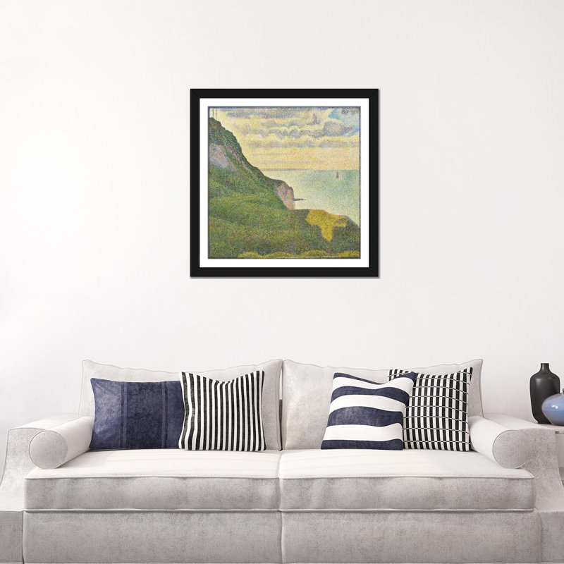 "Paysage marin à Port-en-Bessin (Normandie)" par Georges Seurat, reproduction d'art sur toile, H 24 po x l 24 po x P 1 po