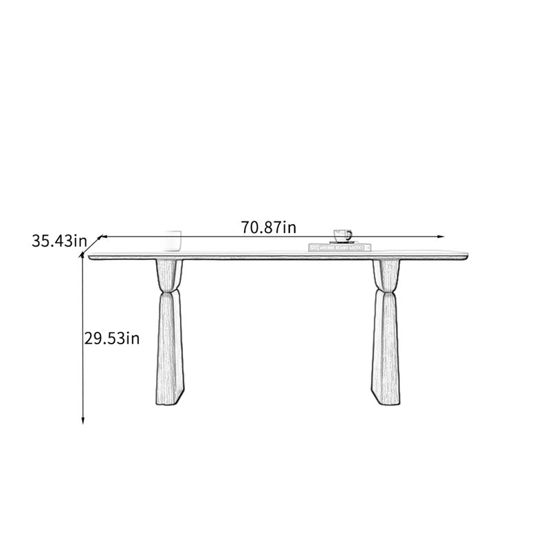 Table de salle à manger Retro, H 29,53 po x L 70,87 po x l 35,43 po