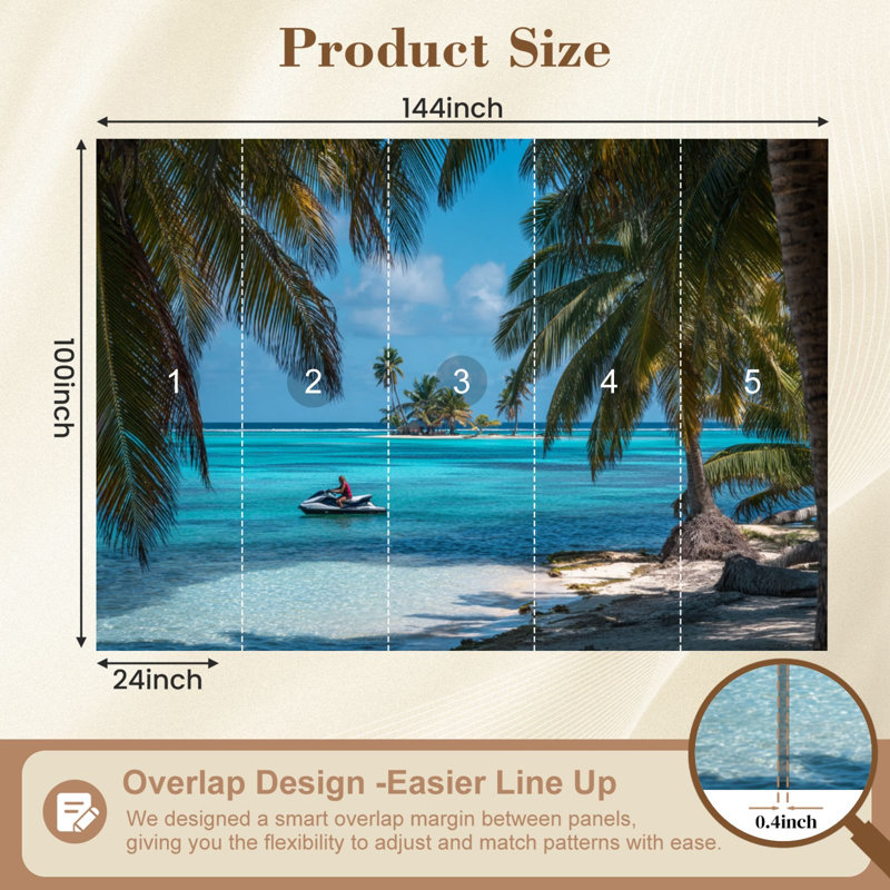 Papier peint adhésif tropical tropical Tropical Beach Seaside Landscape Palm Trees Island Summer Holiday Wall Murals