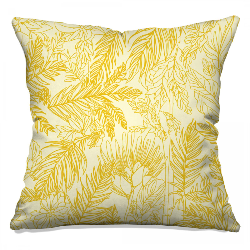 Coussins décoratifs jaunes, 18 po x 18 po