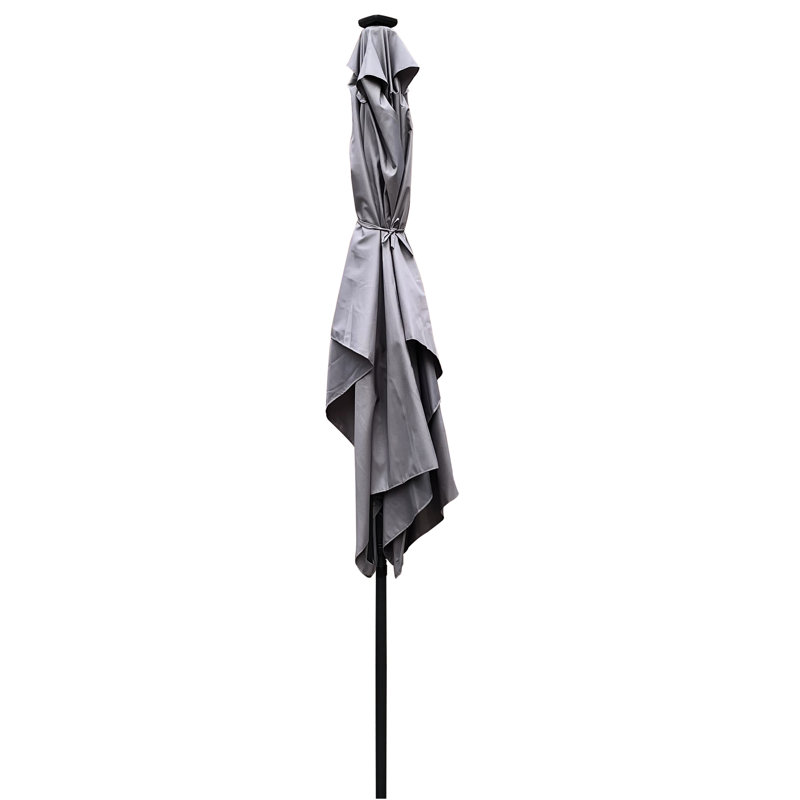 Parasol de piscine solaire 10 x 6,5 pi. Auvent, bloquant, manivelle facile et inclinable