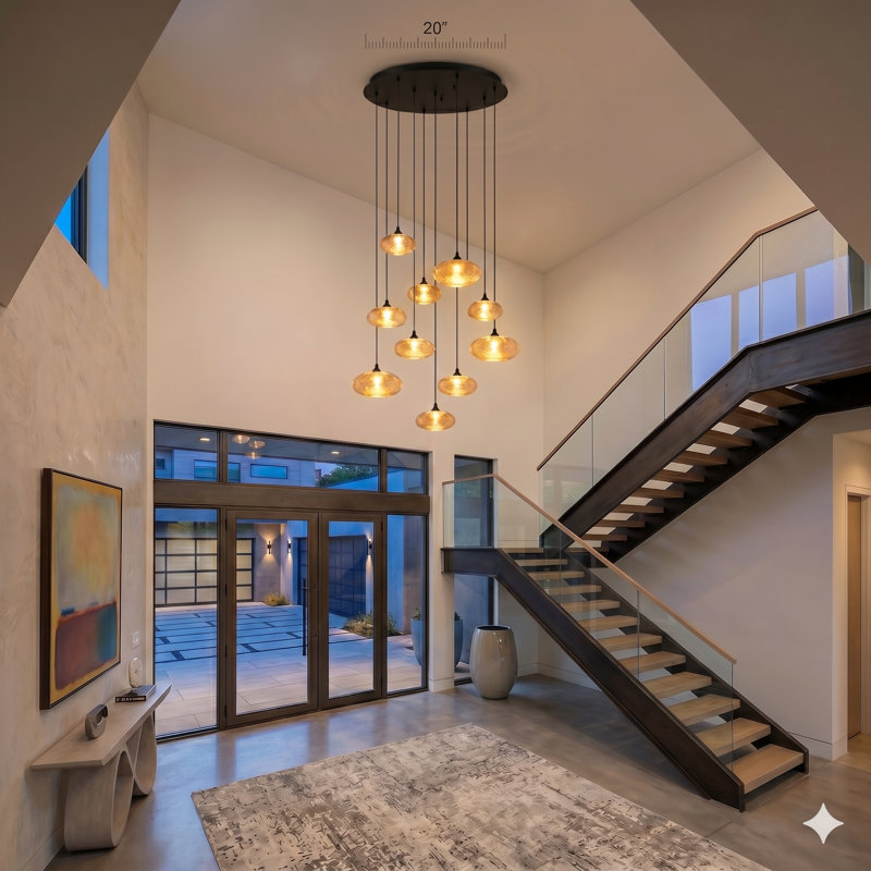 Luminaire suspendu sphère DEL 9 lumières Alvie, Noir mat