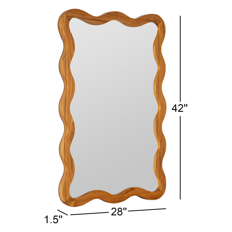 Reagan Natural Wall Mirror, Oak Wood