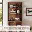 Buffet moderne de 72 po avec portes en verre et tablettes réglables, armoire de rangement multifonctionnelle avec rangement et tablettes ouvertes pour la salle à manger ou la cuisine-1650527283
