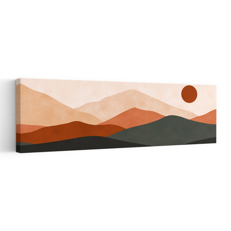 Minimalist Mountain Sunset by Vitor Costa - Wrapped Canvas Panoramic Print, 50.8 cm H x 152.4 cm W