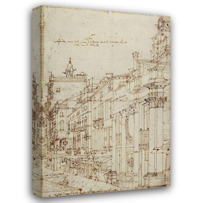 Art sur toile tendue par Canaletto Gallery: The Campo S. Basso: The North Side with the Church, 1740s