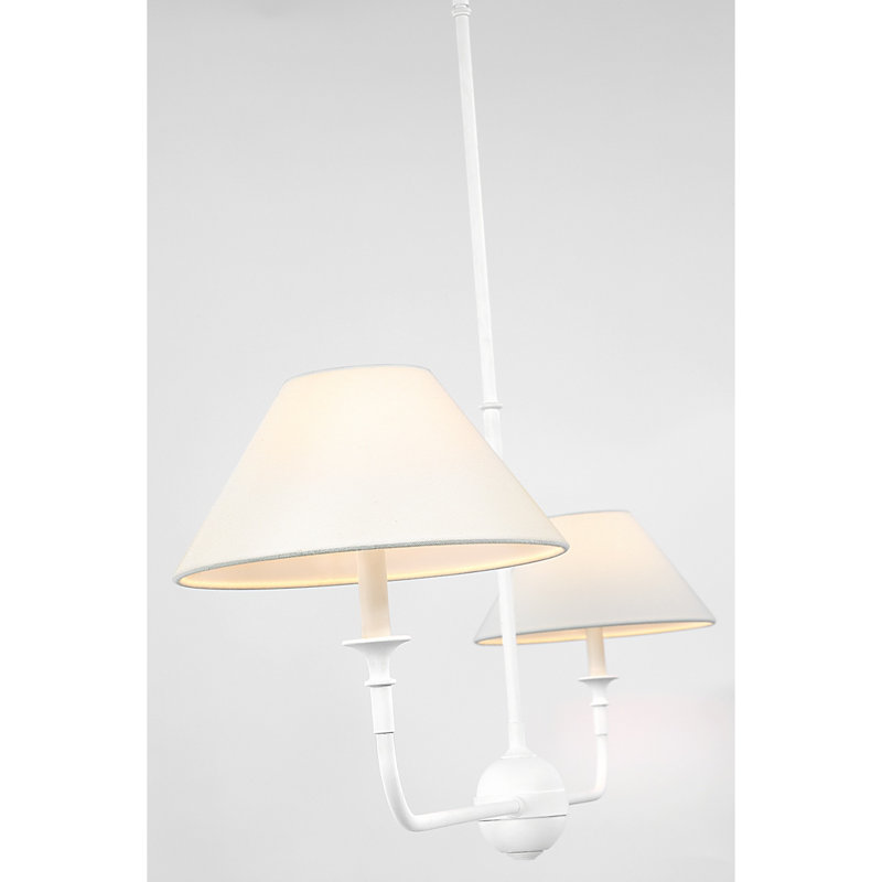 Thomas OBrien Piaf Large Two Light Linear Pendant, Plaster White