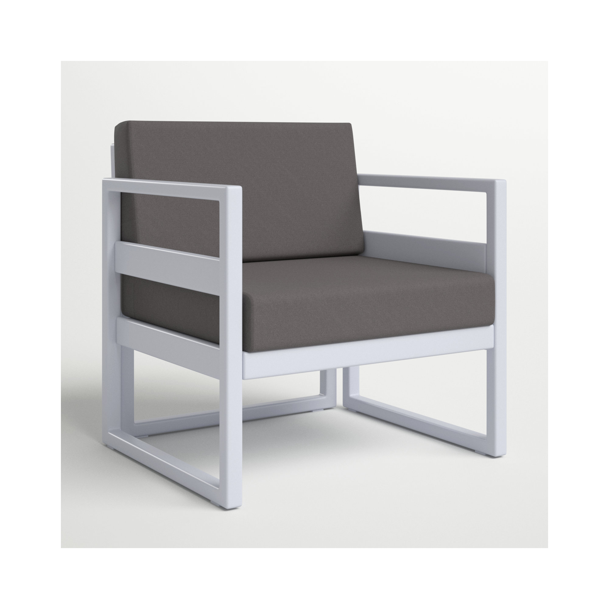 Lane Outdoor Lounge Chair, Charcoal, Silver/Gray