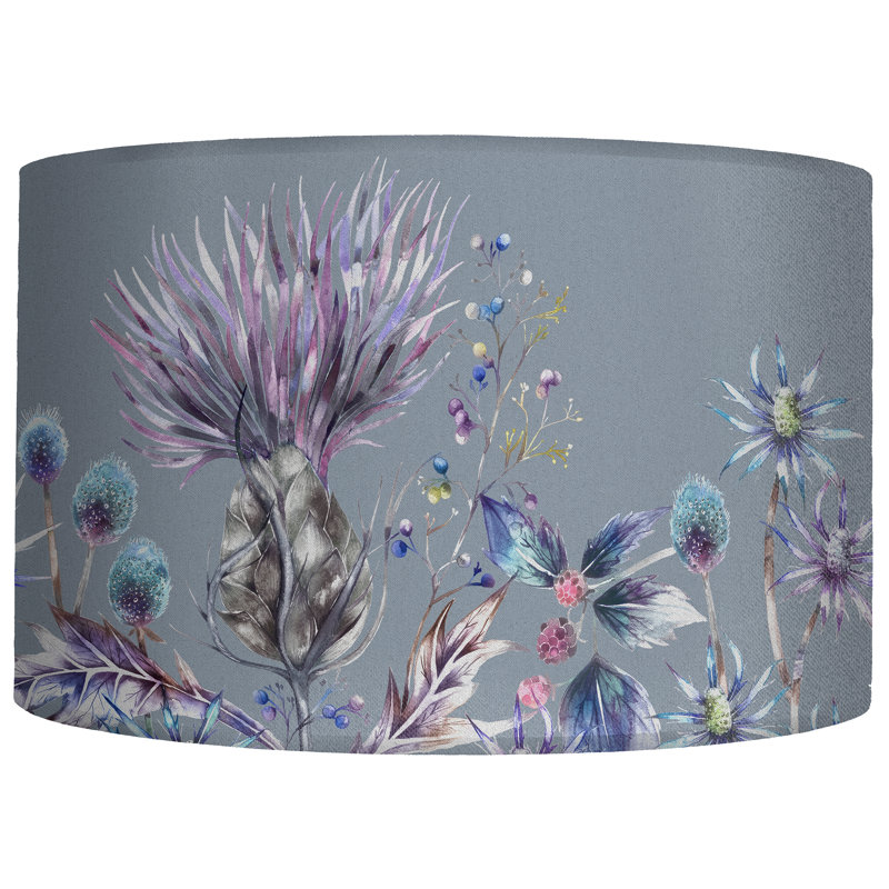 Elysium Cotton Lamp Shade in Blue, 29cm H x 50cm W x 50cm D, Grey