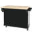 Kitchen Cart With Rubber Wood Drop-Leaf Countertop ,Cabinet Door Internal Storage Racks,Kitchen Island On 5 Wheels With Storage Cabinet And 3 Drawers For Dinning Room, Black-288363350