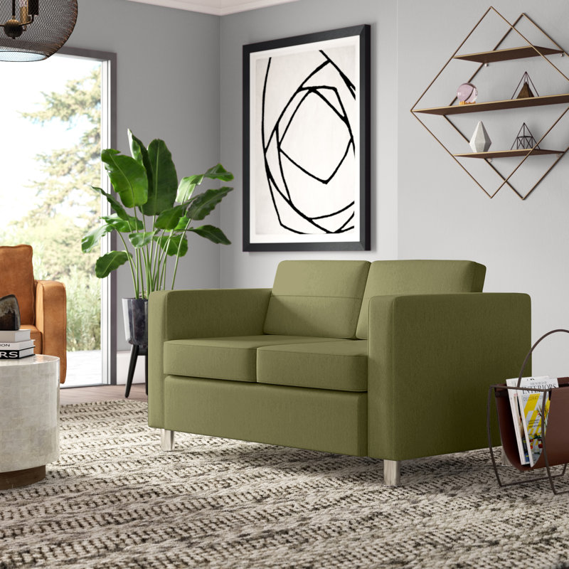Desantiago 51.5'' Faux Leather Loveseat, Sage Faux Leather