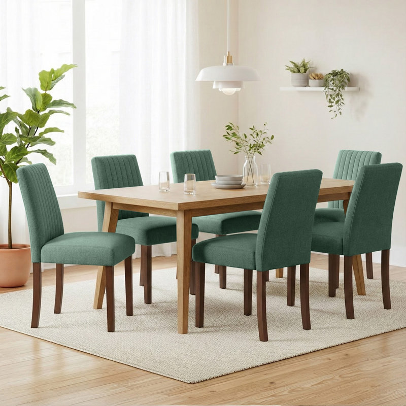 48cm H Fabric Upholstered Upholstered Back Side Chair, Green