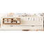 Grand lit beige avec bibliothèque sur le côté, lit gigogne pour les invités supplémentaires, conception, construction en pin et contreplaqué avec chevet inattendu-130428328-130428324