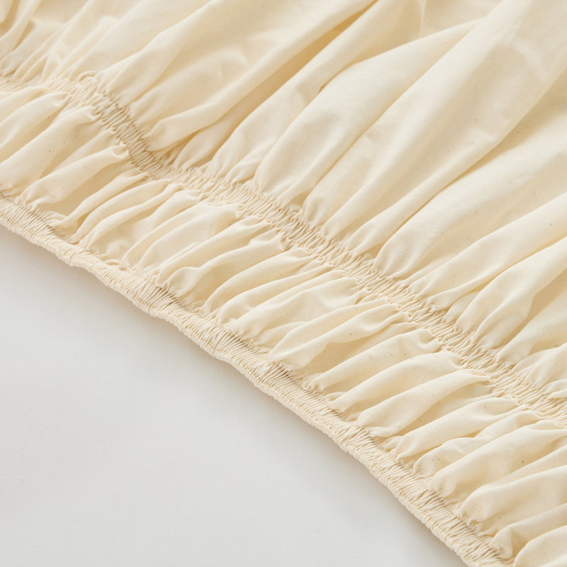 Jupe de lit en coton à volants, retombée de 43 cm (17 pouces), avec élastique ajustable, Très grand lit, Lin