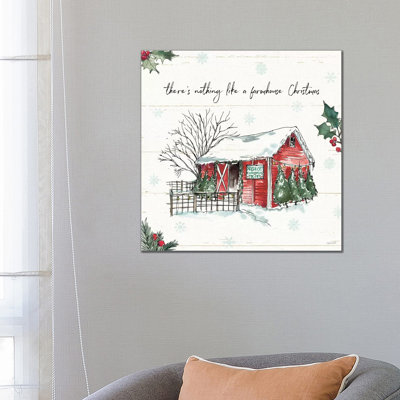 Holiday on the Farm IV 1 Piece Wrapped Canvas Wall Art