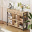 Organisateur de rangement 6 cubes avec 3 tiroirs, bibliothèque horizontale industrielle, bibliothèque en bois et métal Guinna-102741215