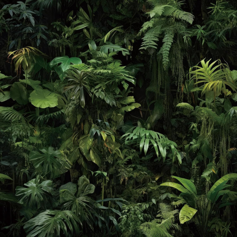 Papier peint adhésif vert 17,5 "X354" Tropical