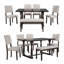 Ensemble de table et de chaises pour 6 personnes – Style rétro moderne avec sièges confortables-1980469000