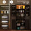 Armoire de rangement de style moderne, armoire de cuisine à DEL avec tablettes de porte