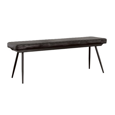 Espresso And Black Tufted Cushion Side Bench