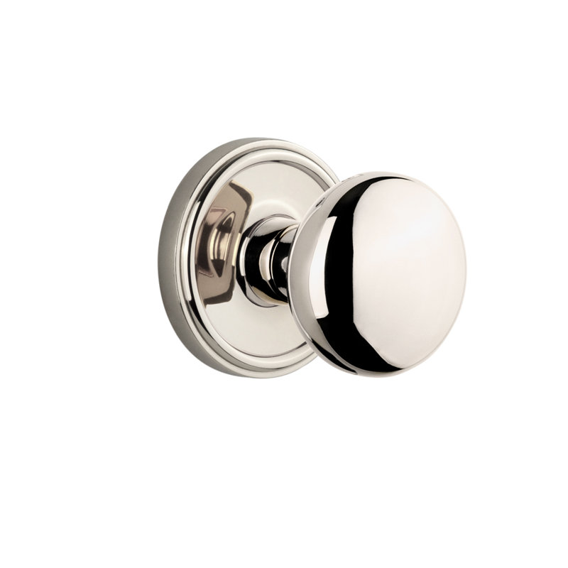 Grandeur Georgetown Rosette Single Dummy with Fifth Avenue Door Knob, Polished Nickel