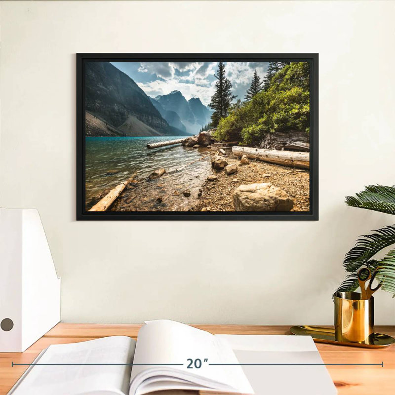 Moraine Lake Waterfront, Cadre flottant noir, 13 po x 9 po