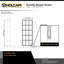 Eurolite l 34 po x H 76 po Porte de douche à panneau simple à demi-cadre noir mat avec verre transparent de 3/8 po Eurolite
