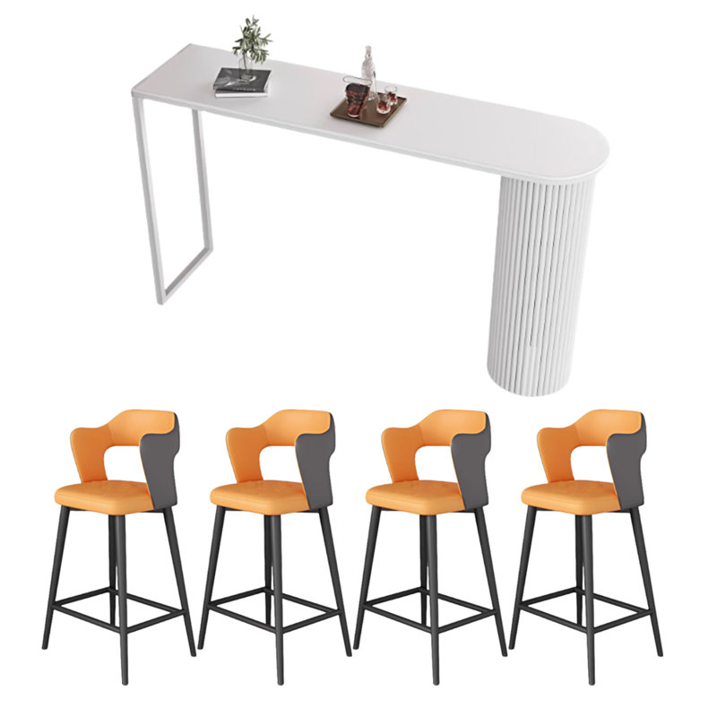 Table de bar moderne et simple, 41,3 x L 70,8 po x l 15,7 po, Orange