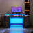 63''W Computer Desk With 3-Color Sensor Light & Power Outlets, Sturdy Table with Monitor Stand & File Drawer-483290564