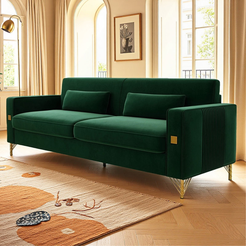 Canapé 3 places en velours Emerald Green