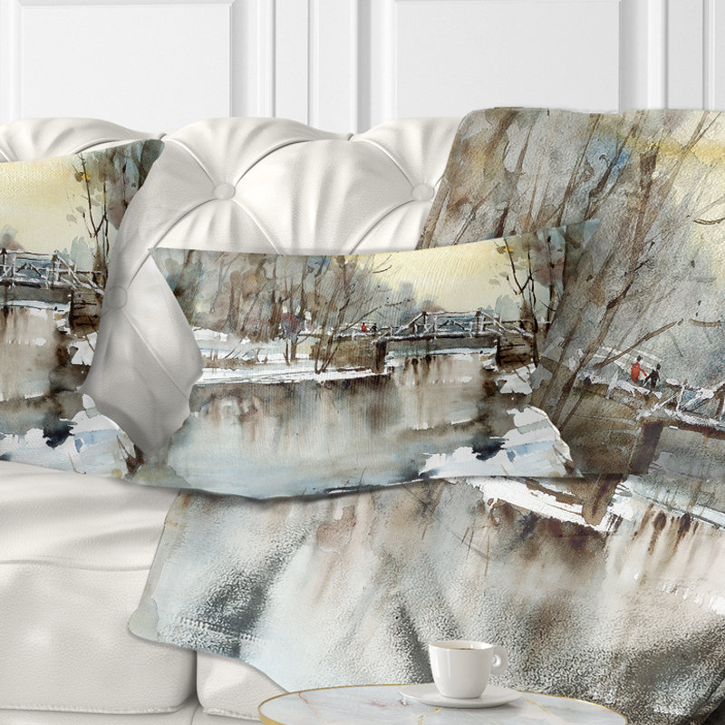 Coussin White Bridge Over River