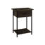 Table à 2 niveaux avec rangement - Stratifié chêne foncé et tablette en métal noir de 24 po de hauteur