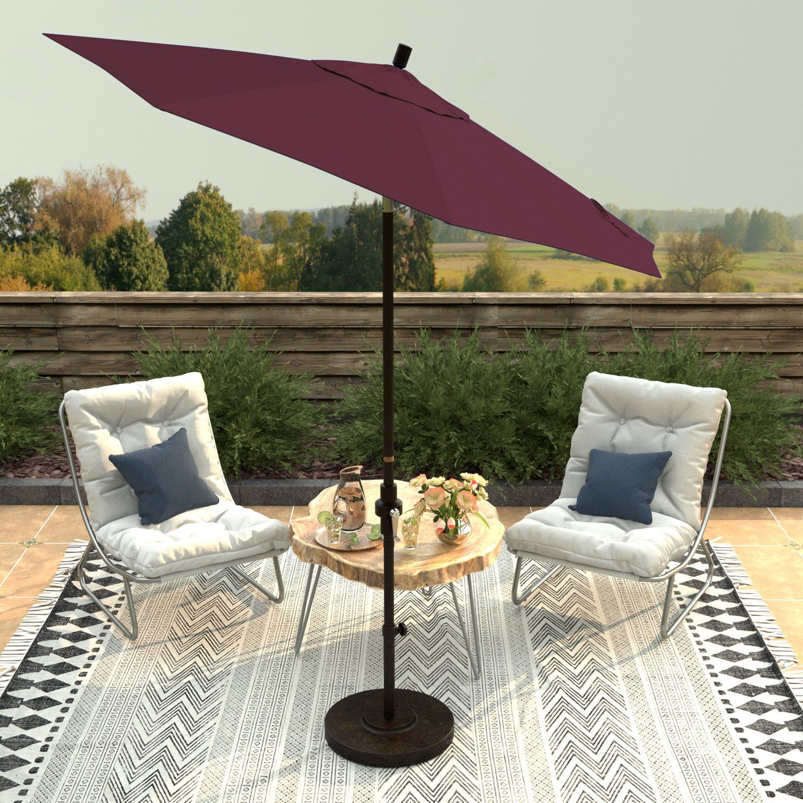 Che 90'' Outdoor Umbrella, Purple Performance