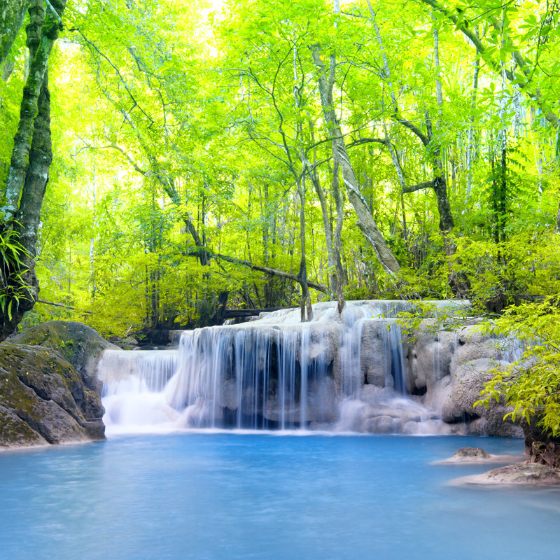 Erawan Waterfall, Thailand, 30cm H x 30cm W x 3.8cm D