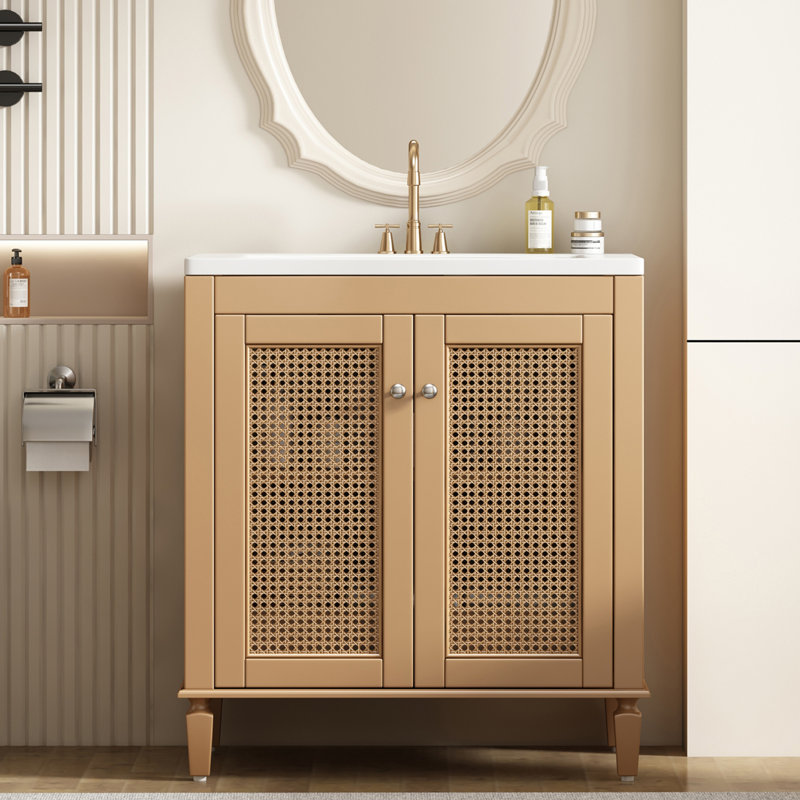Meuble-lavabo simple 30 po avec plateau en résine Flloyd