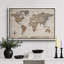 Rustic World Map Artwork, Office Pictures, Framed Canvas Giclee Print Wall Art-130451530-130451525