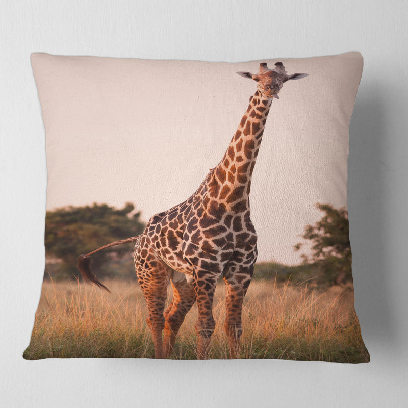 Housse de coussin carré et insert African Giraffe in the Wild I, 18" x 18"
