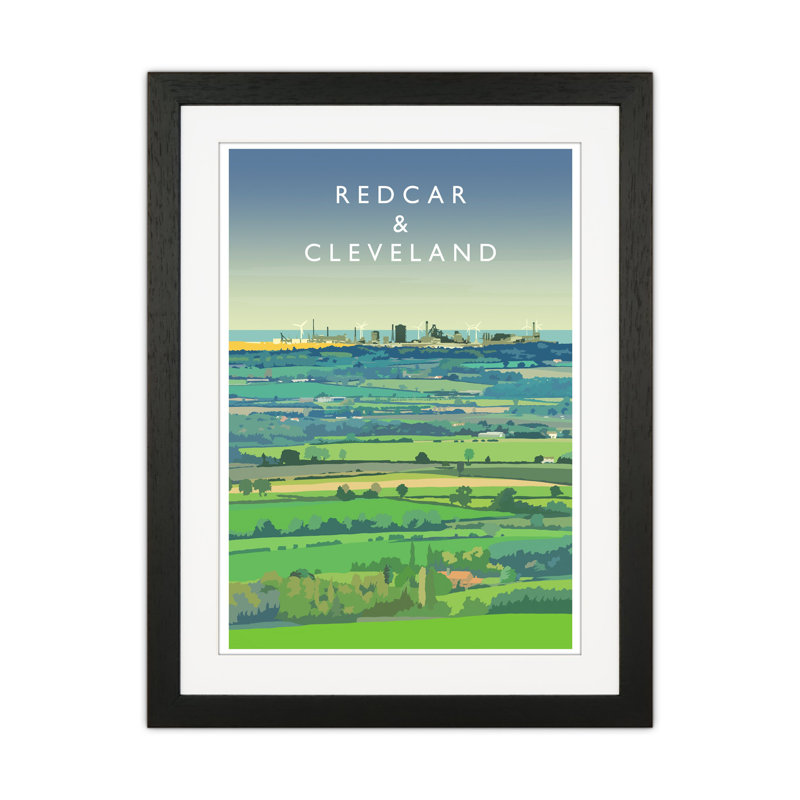 Redcar And Cleveland by Richard O'Neill - Print, Black Framed, 53.5cm H x 43.5cm W x 3cm D