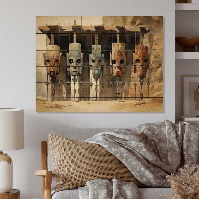 Tribu africaine masque Dogon I sur bois, H 24 po x l 32 po x P 0,78 po