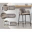 Upholstered Counter Stool with Metal Frame-124020754