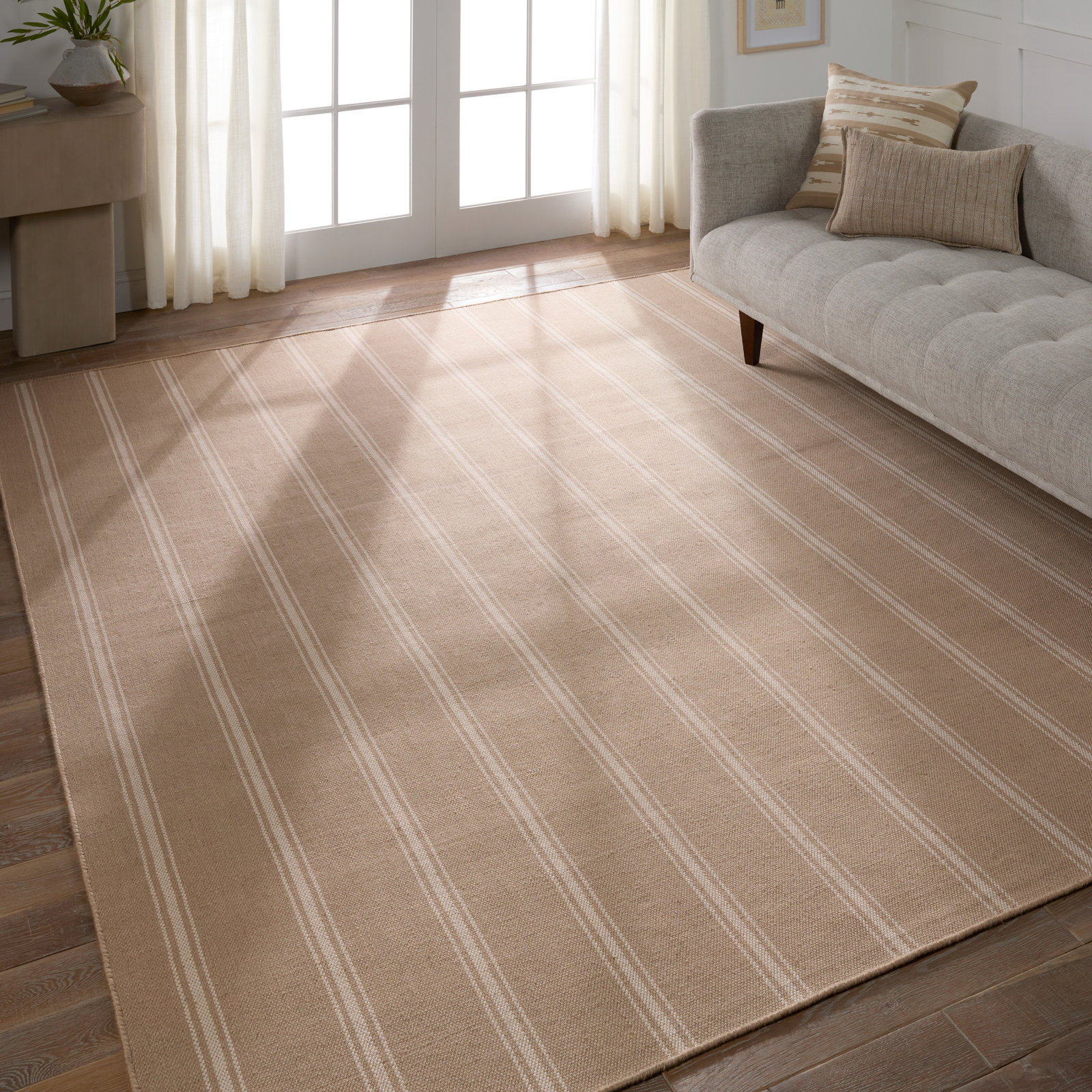 Helsing Handmade Recycled P.E.T Beige/Ivory Indoor/Outdoor Rug, Rectangle 9' x 12'